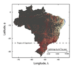 Long-range spatial correlations and fluctuation statistics of lightning activity rates in Brazil